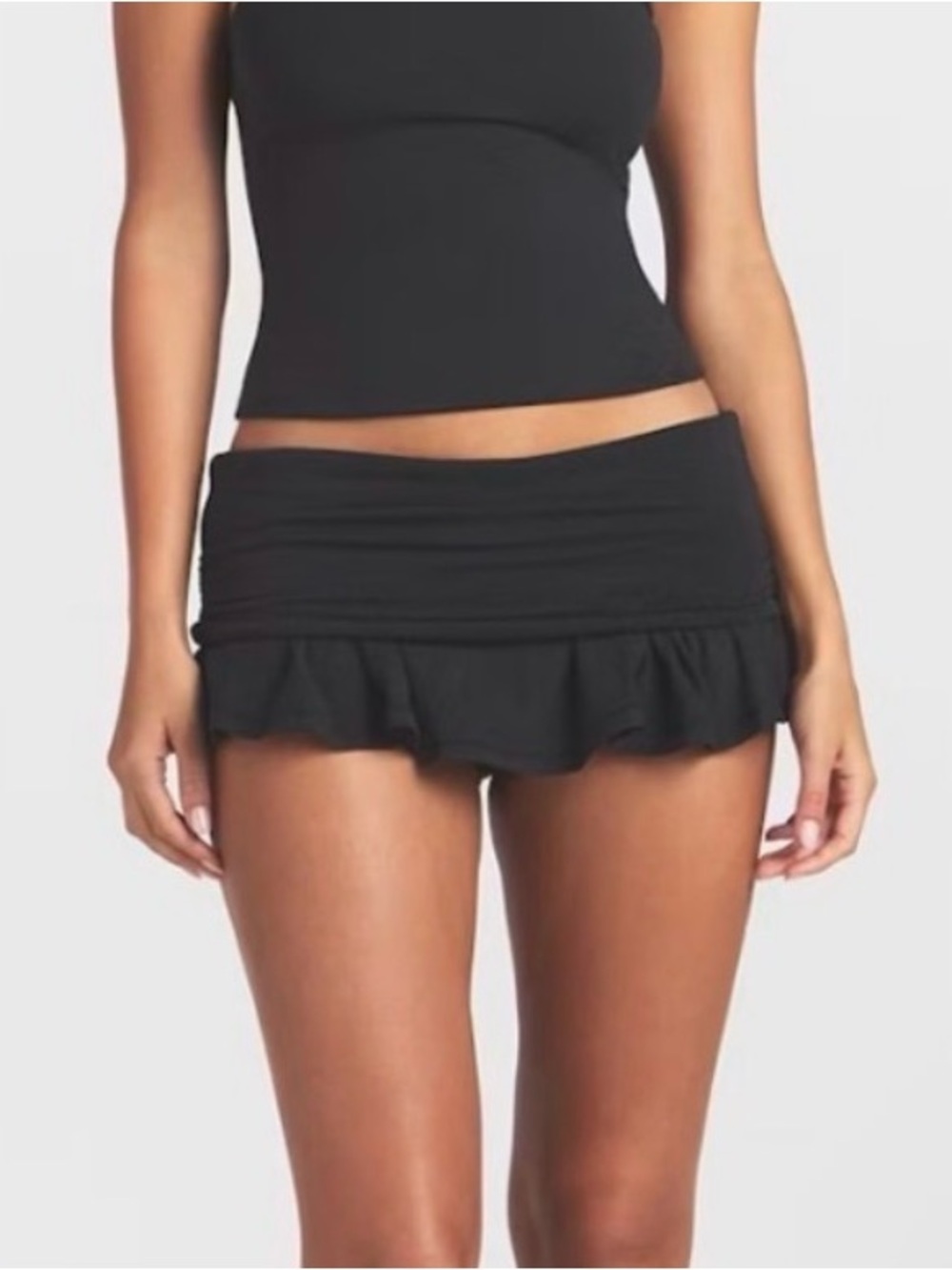 SKIMS COTTON JERSEY FOLDOVER MINI SKORT
